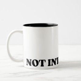 Niet Geïnteresseerde Retro Typografische Twee-Tone Tweekleurige Koffiemok