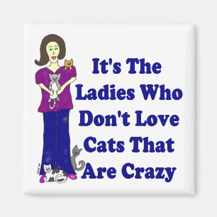 (Niet gek) Cat Lady Square Magneet