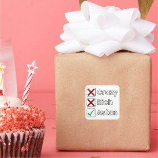 Niet gek, niet rijk, alleen Aziatisch Vierkante Sticker