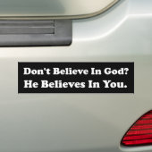 Niet geloven bumpersticker (Op auto)