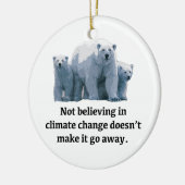 Niet geloven in klimaatverandering keramisch ornament (Links)