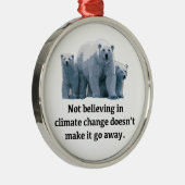 Niet geloven in klimaatverandering metalen ornament (Rechts)