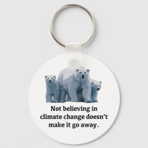 Niet geloven in klimaatverandering sleutelhanger