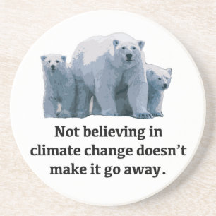 Niet geloven in klimaatverandering zandsteen onderzetter