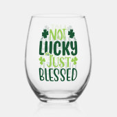 Niet gelukkig dat je alleen maar naar St. Patrick' Wijnglas Zonder Voet (Achterkant)