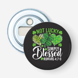 Niet Gelukkig Eenvoudig Gezegend Christelijk Button Flesopener