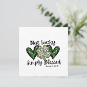 Niet gelukkig, gewoon gezegend Lucky Charm St Patr Kaart (Staand voorkant)