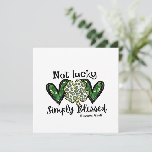 Niet gelukkig, gewoon gezegend Lucky Charm St Patr Kaart (Staand voorkant)