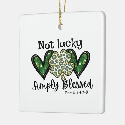Niet gelukkig, gewoon gezegend Lucky Charm St Patr Keramisch Ornament (Links)