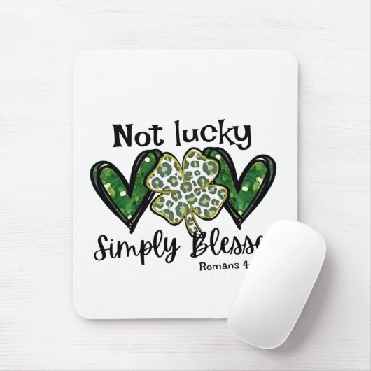 Niet gelukkig, gewoon gezegend Lucky Charm St Patr Muismat (Met muis)