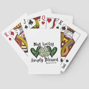 Niet gelukkig, gewoon gezegend Lucky Charm St Patr Pokerkaarten
