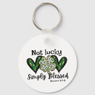 Niet gelukkig, gewoon gezegend Lucky Charm St Patr Sleutelhanger