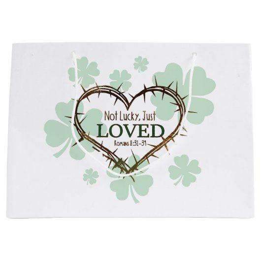 NIET GELUKKIG, IK HIELD VAN Christelijke St. Patri Groot Cadeauzakje (Voorkant)