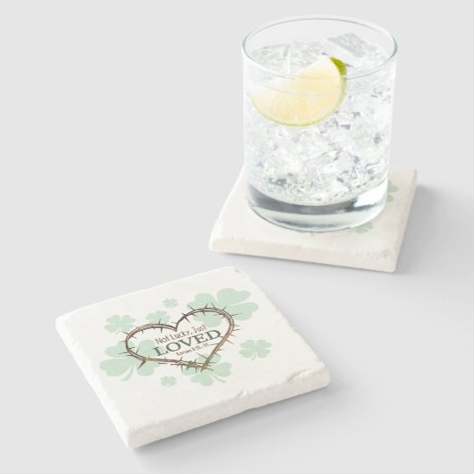 NIET GELUKKIG, IK HIELD VAN Christelijke St. Patri Stenen Onderzetter (Zijkant)