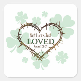 NIET GELUKKIG, IK HIELD VAN Christelijke St. Patri Vierkante Sticker