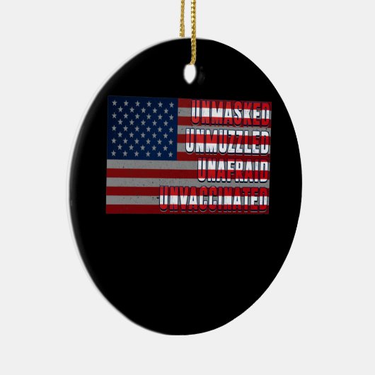 Niet gemaskeerd, ongedempt, niet gevaccineerd, onb keramisch ornament (Rechts)