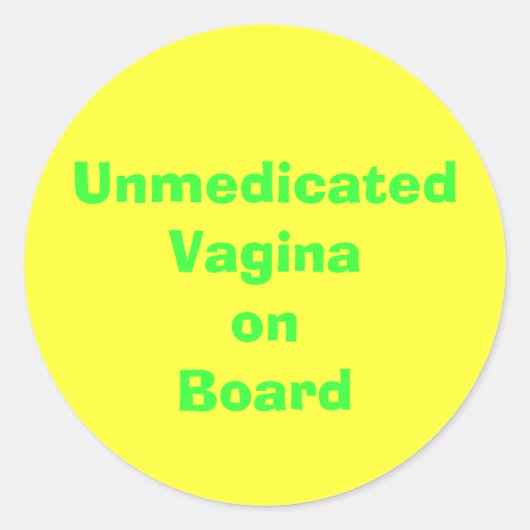 Niet-gemedicineerde vaginabord ronde sticker (Voorkant)