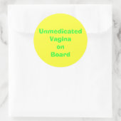Niet-gemedicineerde vaginabord ronde sticker (Tas)