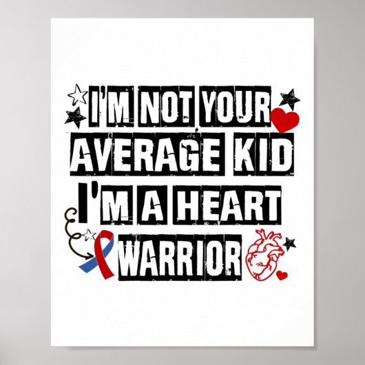 Niet Gemiddeld Kind Een Hart Warrior CHD Hartziekt Poster (Voorkant)