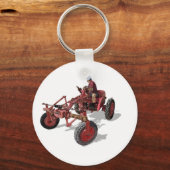 Niet-gerestaureerde  tractorrode illustratie sleutelhanger (Voorkant)