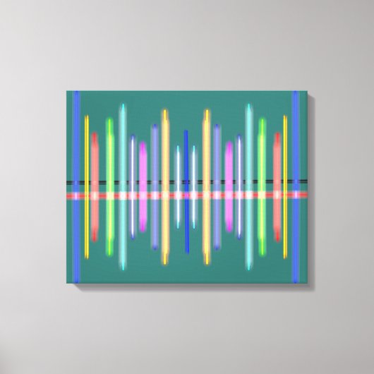 Niet-gerichte gekleurde verticale lijnen canvas afdruk (Voorkant)