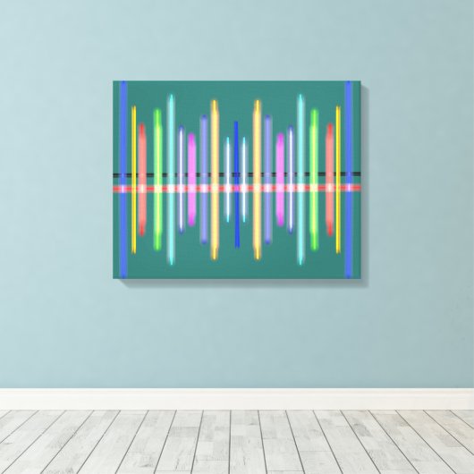 Niet-gerichte gekleurde verticale lijnen canvas afdruk (Insitu (Houten vloer))