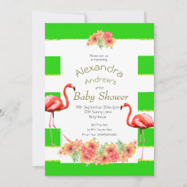 Niet Geslacht Tropische Groene Streep Baby shower Kaart