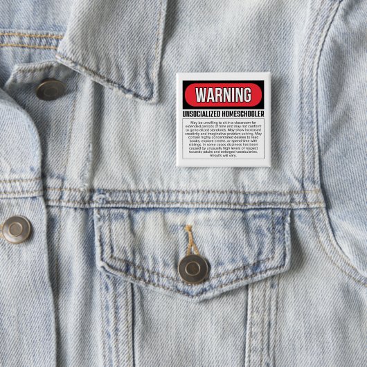 Niet-gesocialiseerde Homeschooler-Button Vierkante Button 5,1 Cm (In situ)