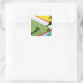 Niet getemd vierkante sticker (Tas)