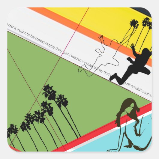 Niet getemd vierkante sticker (Voorkant)