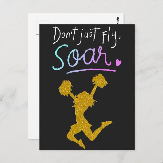 Niet gewoon vliegen, Soar! Girls Cheerleading Briefkaart (Voorkant / Achterkant)