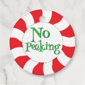 Niet gluren! Leuke Pepermunt Snoep Swirl Gift Labe Bedankjes Labels (Voorkant)