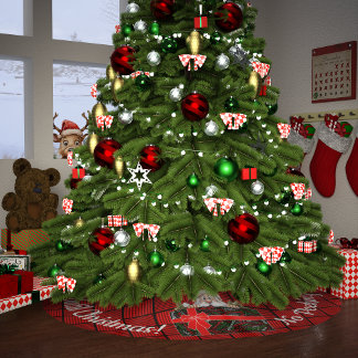 Niet gluren tot Kerstmis Rode en Zwarte Pleinen Kerstboom Rok