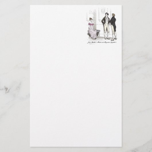Niet goed genoeg, Jane Austen Pride & Prejudice Briefpapier (Voorkant)