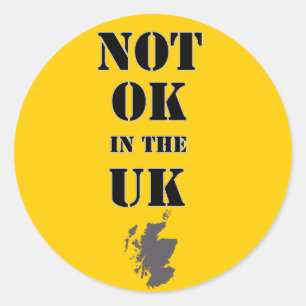 Niet goed in het Verenigd Koninkrijk Scottish Inde Ronde Sticker