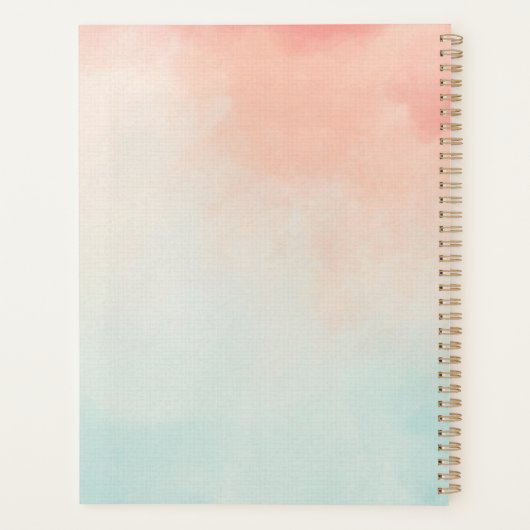 Niet goed peach en pastblauw zijn planner (Achterkant)