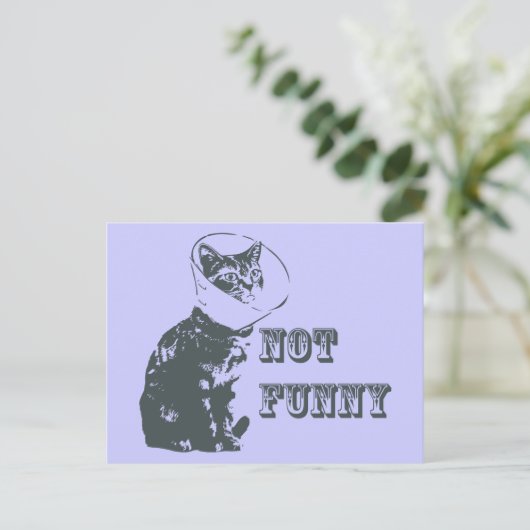 Niet grappig briefkaart (Staand voorkant)