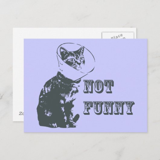 Niet grappig briefkaart (Voorkant / Achterkant)