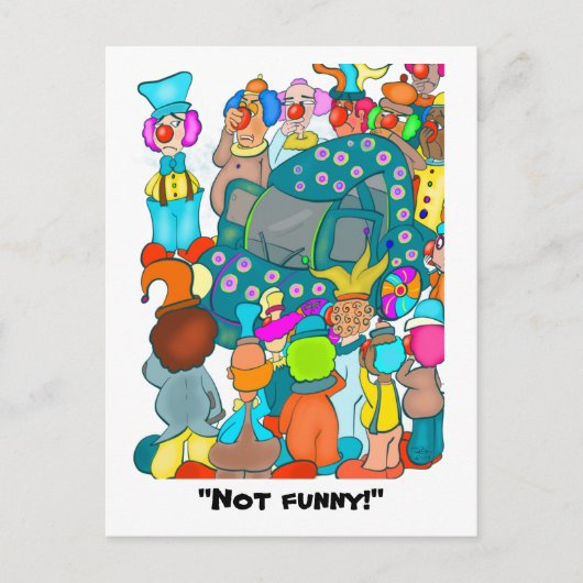 Niet grappig! briefkaart (Voorkant)