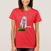 Niet grappig, kat en komkommer t-shirt (Voorkant)