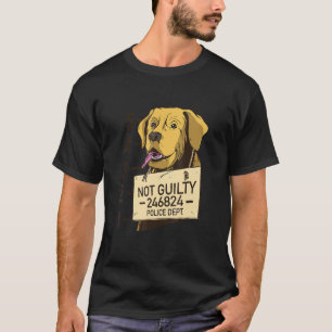 Niet Guilty Dog Mugshot gevangenis T-shirt