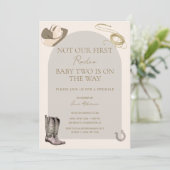 Niet Haar Eerste Rodeo Baby Strooier Uitnodiging (Staand voorkant)