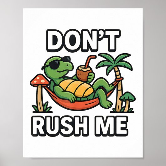 Niet haasten me schildpad poster (Voorkant)