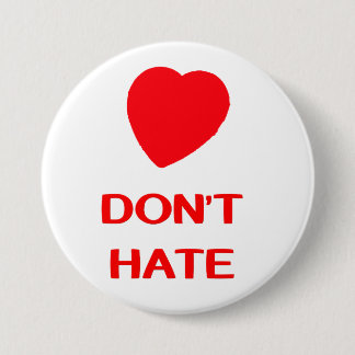NIET HATE groot, 3-INCH ronde Button