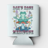 "Niet haten, mediteren" | Vreedzame kikker en bloe Blikjeskoeler (Achterkant)