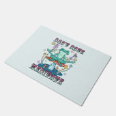 "Niet haten, mediteren" | Vreedzame kikker en bloe Deurmat (Schuin)