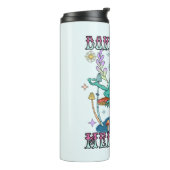 "Niet haten, mediteren" | Vreedzame kikker en bloe Thermosbeker (Gedraaid links)