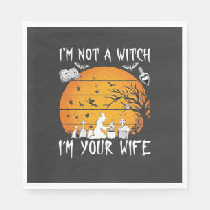 Niet Heks Vrouw Halloween Zonsondergang Ketel_1 Servet