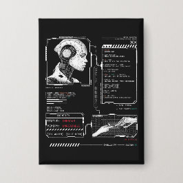 Niet herkend - Techno-Brutalist Streetwear Design Button