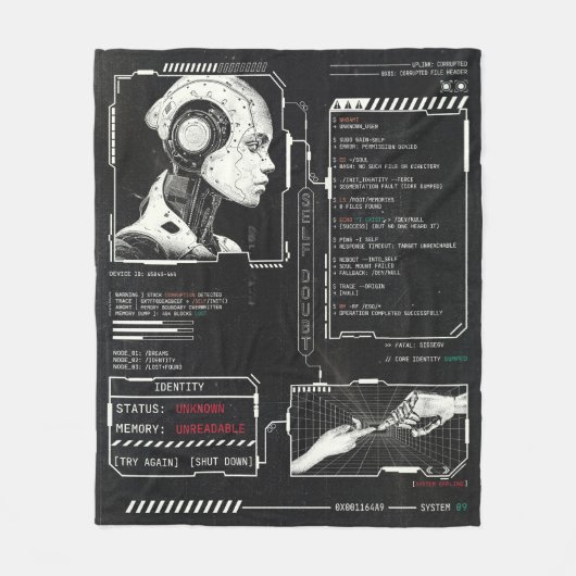 Niet herkend - Techno-Brutalist Streetwear Design Fleece Deken (Voorkant)